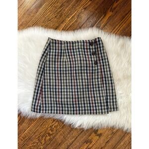 Vintage A Byer Plaid Button Mini Skirt